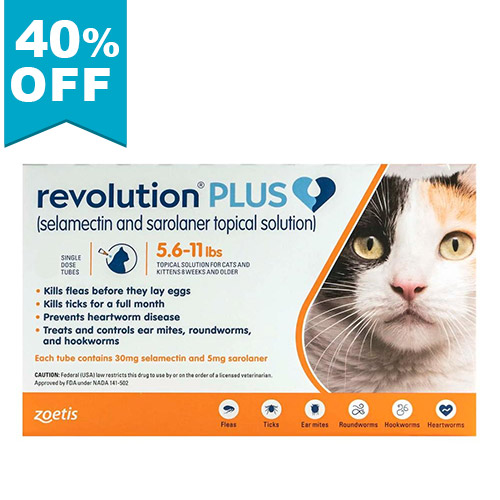 40% Off Revolution Plus For Medium Cats 5.5-11lbs (Orange) 3 Pack