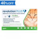 40% Off Revolution Plus For Large Cats 11-22lbs (Green) 12 Pack