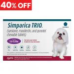 40% Off Simparica Trio For Dogs 5.6-11 Lbs (Purple) 12 Chews