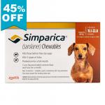 45% Off Simparica For Dogs 11.1-22 Lbs (Brown) 3 Doses