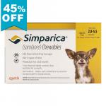 45% Off Simparica For Dogs 2.8-5.5 Lbs (Yellow) 3 Doses