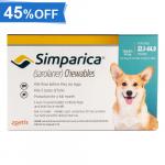 45% Off Simparica For Dogs 22.1-44 Lbs (Blue) 3 Pack