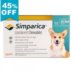 45% Off Simparica For Dogs 22.1-44 Lbs (Blue) 6 Doses