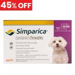 45% Off Simparica For Dogs 5.6-11 Lbs (Purple) 3 Doses