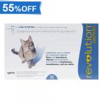 55% Off Revolution For Cats 5 -15lbs (Blue) 3 Doses