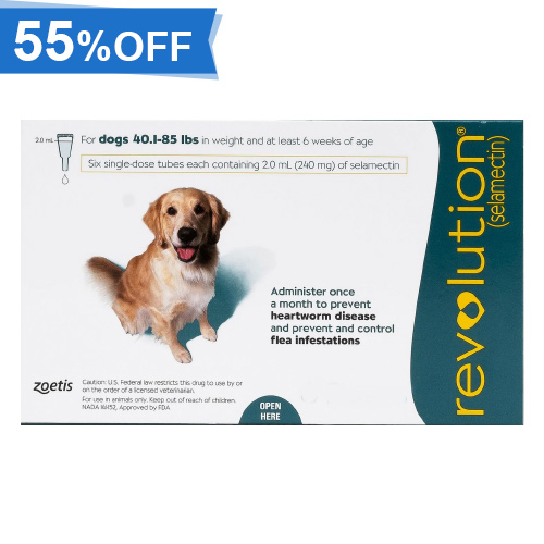 55% Off Revolution For Large Dogs 40.1-85lbs (Green) 12 Doses