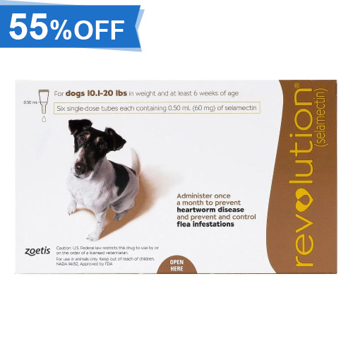 55% Off Revolution For Small Dogs 10.1 - 20lbs (Brown) 12 Doses