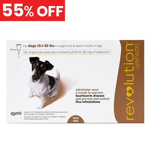 55% Off Revolution For Small Dogs 10.1 - 20lbs (Brown) 12 Doses