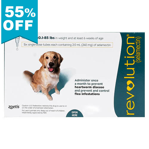 55% Off Revolution Large Dogs 40.1-85lbs (Green) 12 Doses