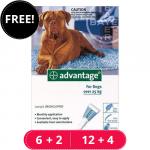 Advantage Extra Large Dogs Over 55 Lbs (Blue) 12 Doses + 4 Free