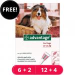 Advantage Large Dogs 21-55lbs (Red) 12 Doses + 4 Free