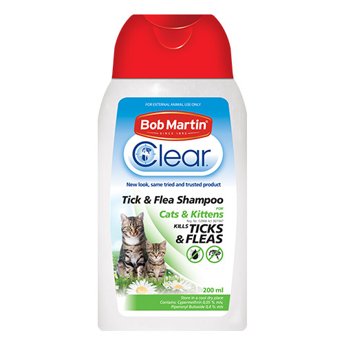 Bob Martin Clear Ticks & Fleas Shampoo For Cats & Kittens 200 Ml