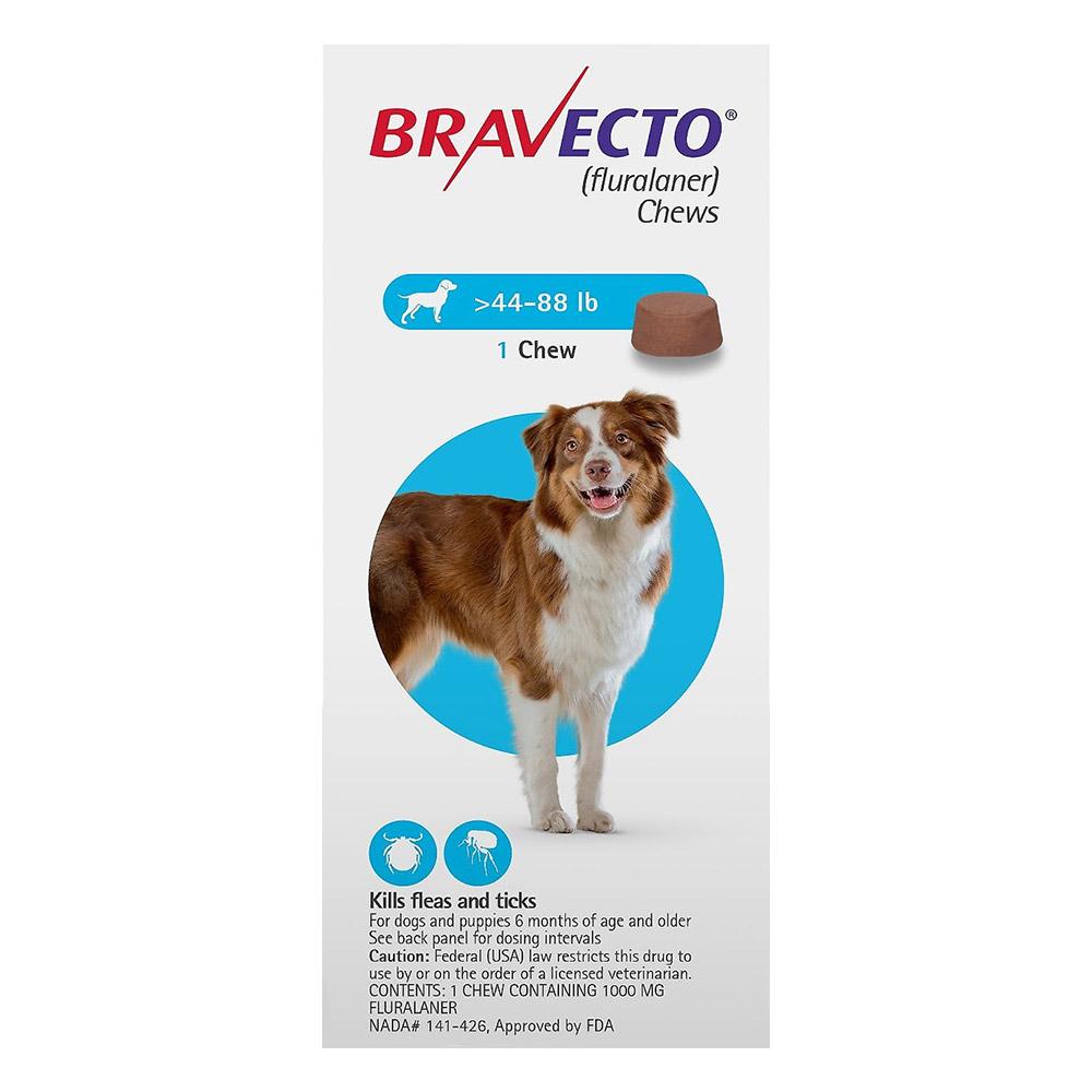 Bravecto For Large Dogs 44-88lbs (Blue) 1 Chews