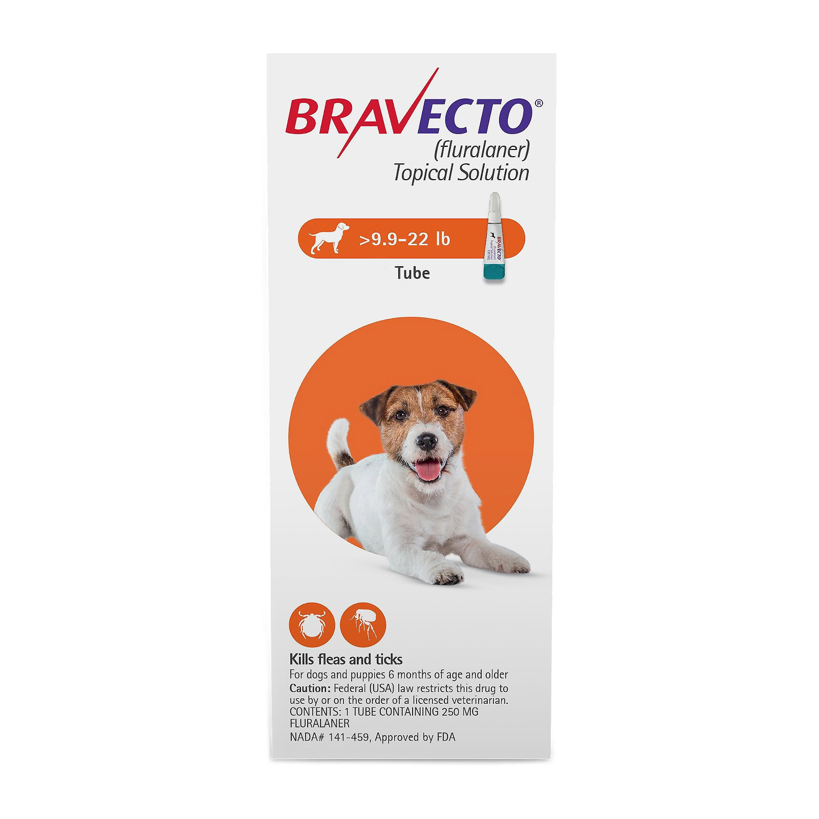 Bravecto Topical For Small Dogs (9.9 - 22 Lbs) Orange 3 Doses