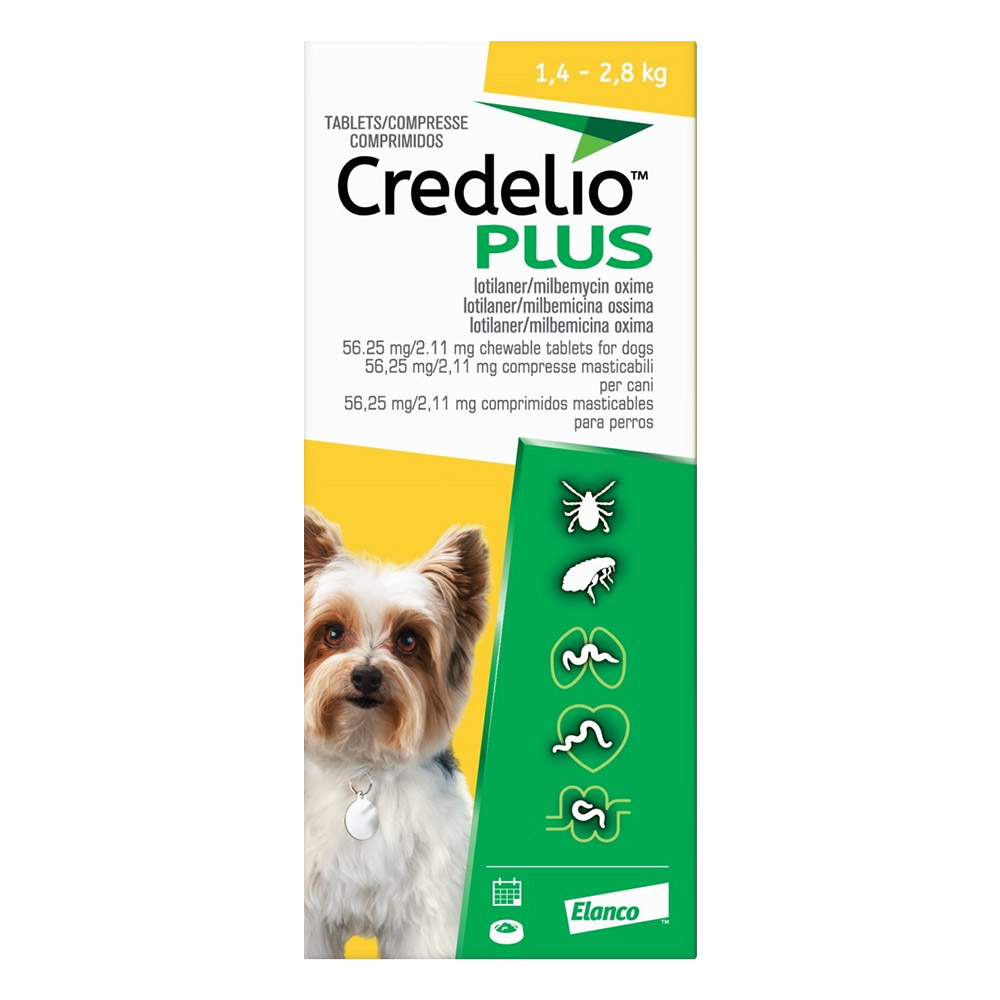 Credelio Plus For Extra Small Dog 1.4-2.8kg (Yellow) 12 Chews