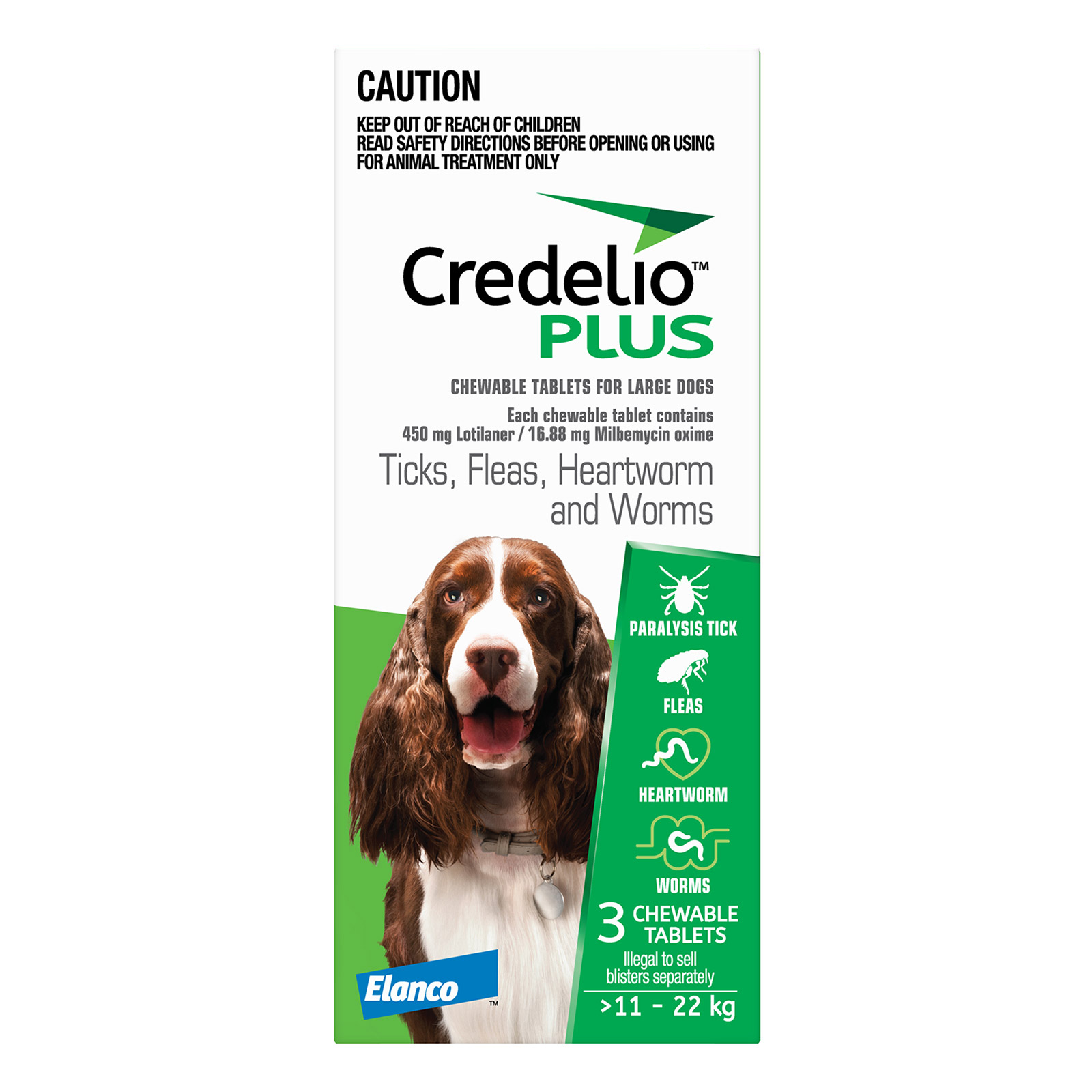 Credelio Plus For Large Dog 11-22kg (Green) 12 Chews