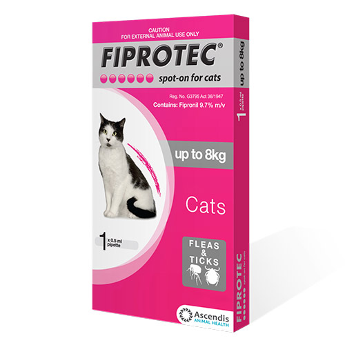 Fiprotec Spot-On For Cats Upto 17.6lbs (Pink) 1 Pack