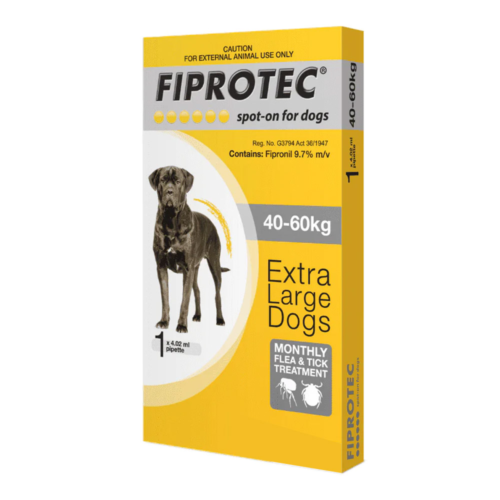 Fiprotec Spot-On For Extra Large Dogs 88-132lbs (Yellow) 3 Pack