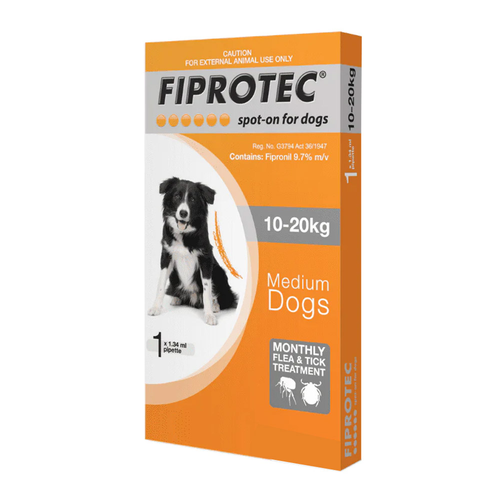 Fiprotec Spot-On For Medium Dogs 22-44lbs (Orange) 3 Pack