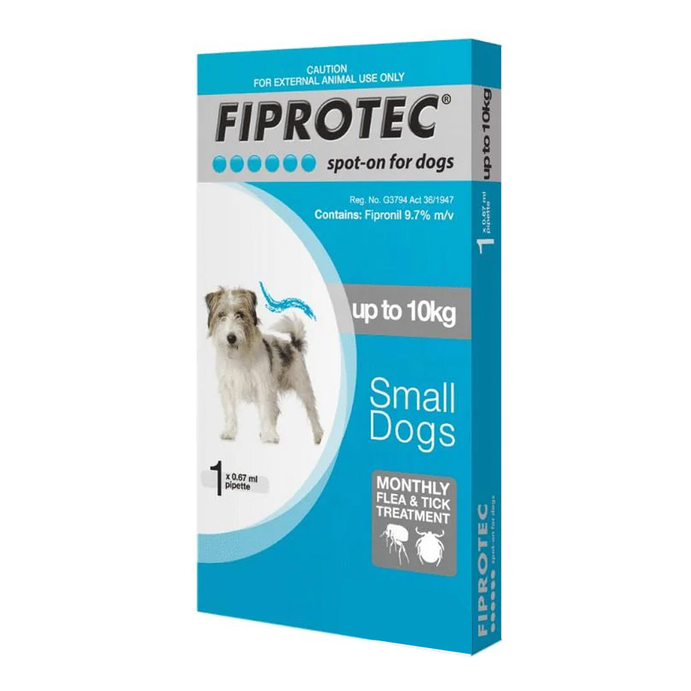 Fiprotec Spot-On For Small Dogs Up To 22lbs (Blue) 1 Pack