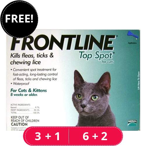 Frontline Top Spot Cats (Green) 3 Pipette + 1 Free