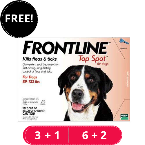 Frontline Top Spot Extra Large Dogs 89-132lbs (Red) 3 Pipette + 1 Free