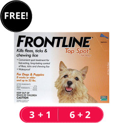 Frontline Top Spot Small Dogs 0-22 Lbs (Orange) 3 Pipette + 1 Free