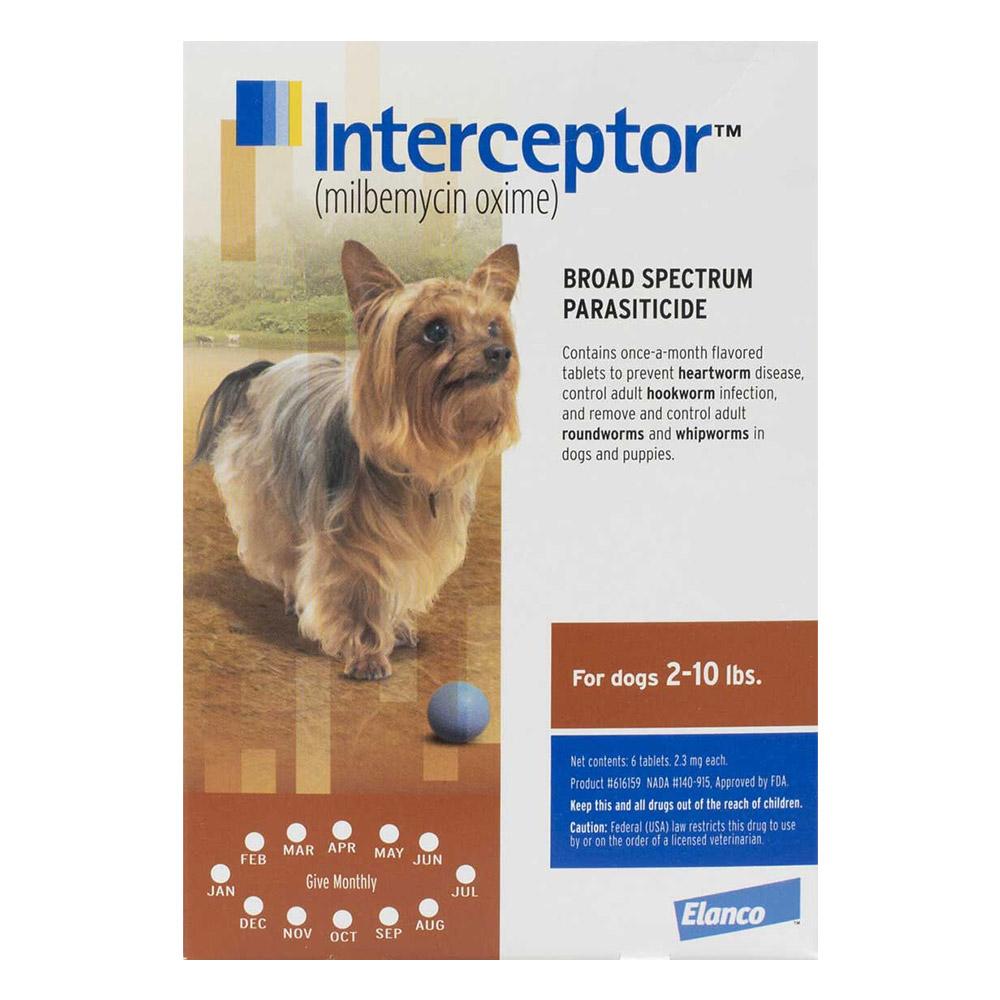 Interceptor For Dogs 2-10 Lbs (Brown) 6 Chews