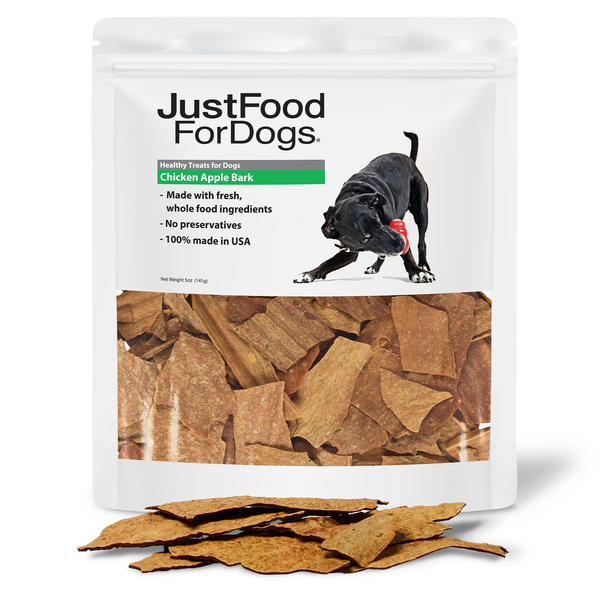 JustFoodForDogs Chicken Apple Bark Treat 05 oz