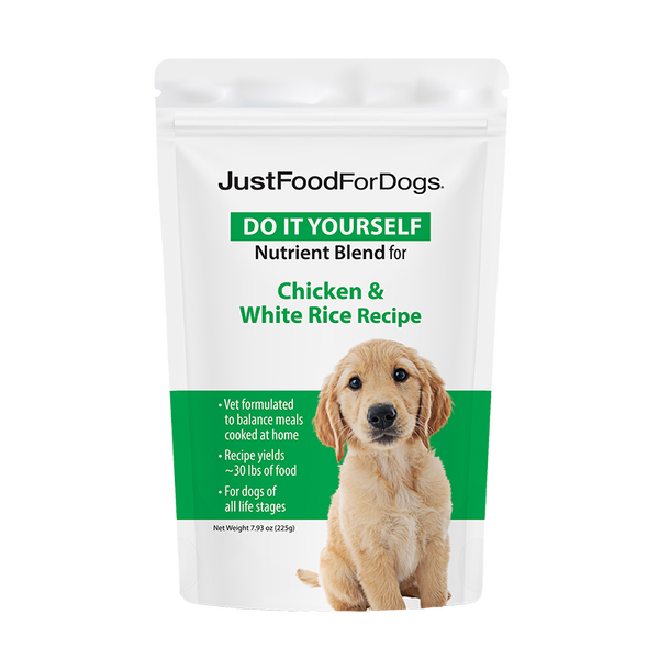 JustFoodForDogs DIY Nutrient Blend - Chicken Dog Food Recipe, Nutritionally-Balanced