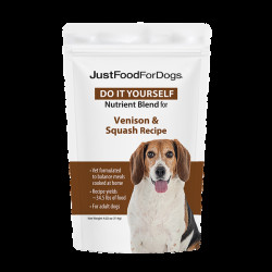 JustFoodForDogs DIY Nutrient Blend - Venison Recipe, Vet-Formulated, Gluten-Free