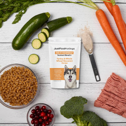 JustFoodForDogs DIY Turkey Dog Food Mix + Omega Plus Bundle