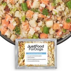 JustFoodForDogs Fish & Sweet Potato 18 oz (21 Pack) Medium Box