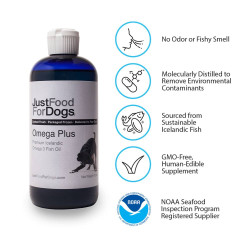 JustFoodForDogs Omega Plus Fish Oil Supplement - 8 oz