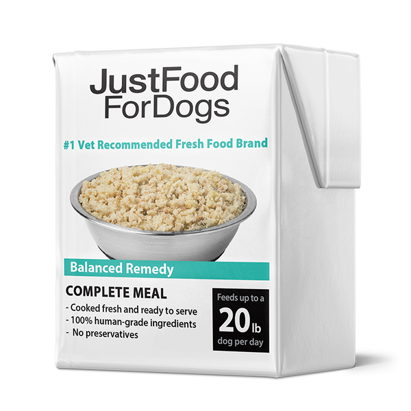 JustFoodForDogs Pantry Fresh Dog Food, Balanced Remedy, No Preservatives - 12 pack