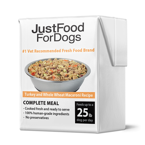 JustFoodForDogs Pantry Fresh Turkey & Macaroni Dog Food, Human Grade - 12 pack