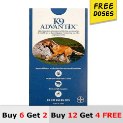 K9 Advantix Extra Large Dogs Over 55 Lbs (Blue) 12 + 4 Doses Free