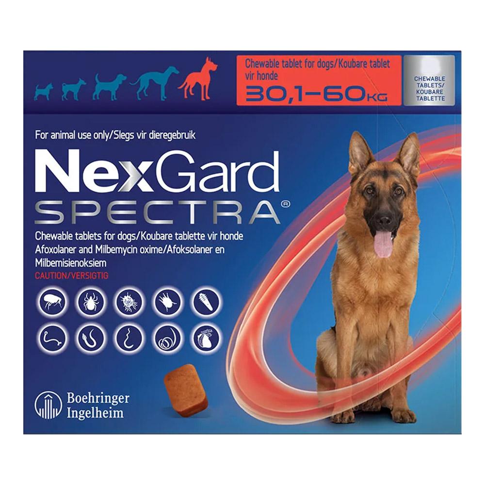 Nexgard Spectra Tab Xlarge Dog 66-132 Lbs Red 3 Pack