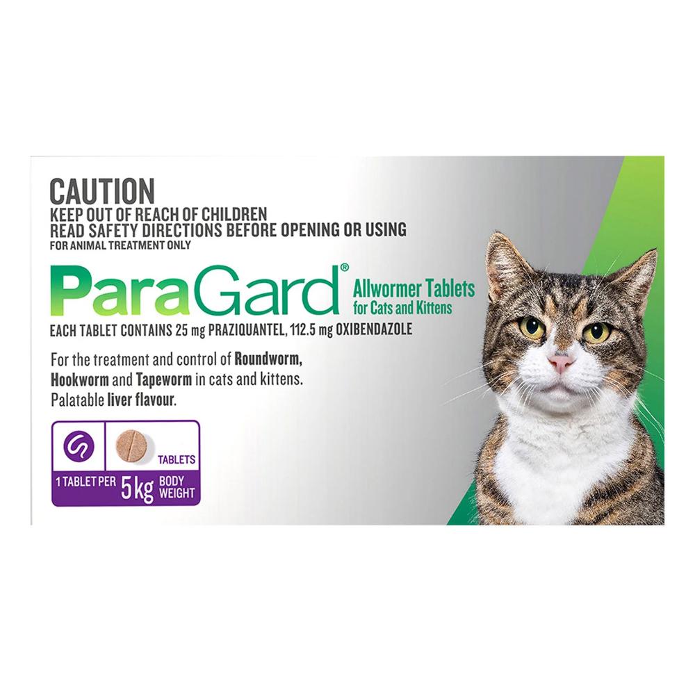 Paragard Wormer For Cats Up To 5 Kg (Upto 11lbs) 4 Tablets