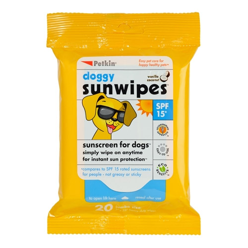 Petkin Doggy Sunwipes Spf15 Sunscreen For Dogs 1 Pack