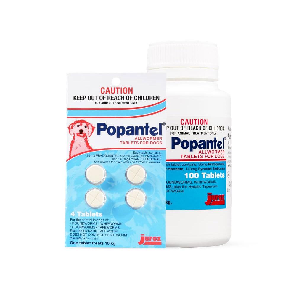 Popantel Allwormer For Dogs 10 Kg (22 Lbs) 4 Tablets