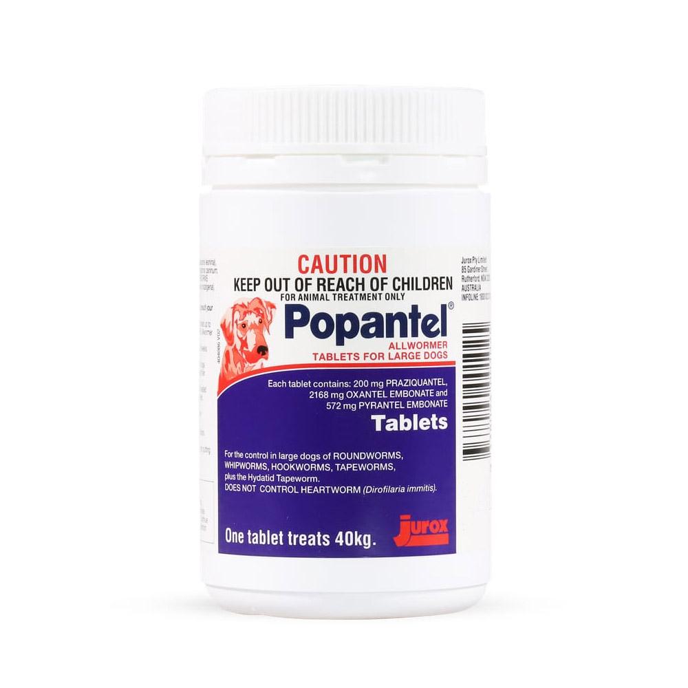 Popantel Allwormer For Dogs 40 Kgs (88 Lbs) 2 Tablets