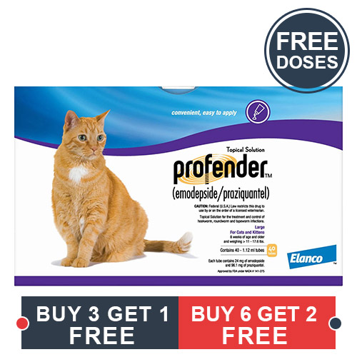 Profender Large Cats (1.12 Ml) 11-17.6 Lbs 3 + 1 Dose Free