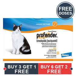 Profender Medium Cats (0.70 Ml) 5.5-11 Lbs 3 + 1 Dose Free