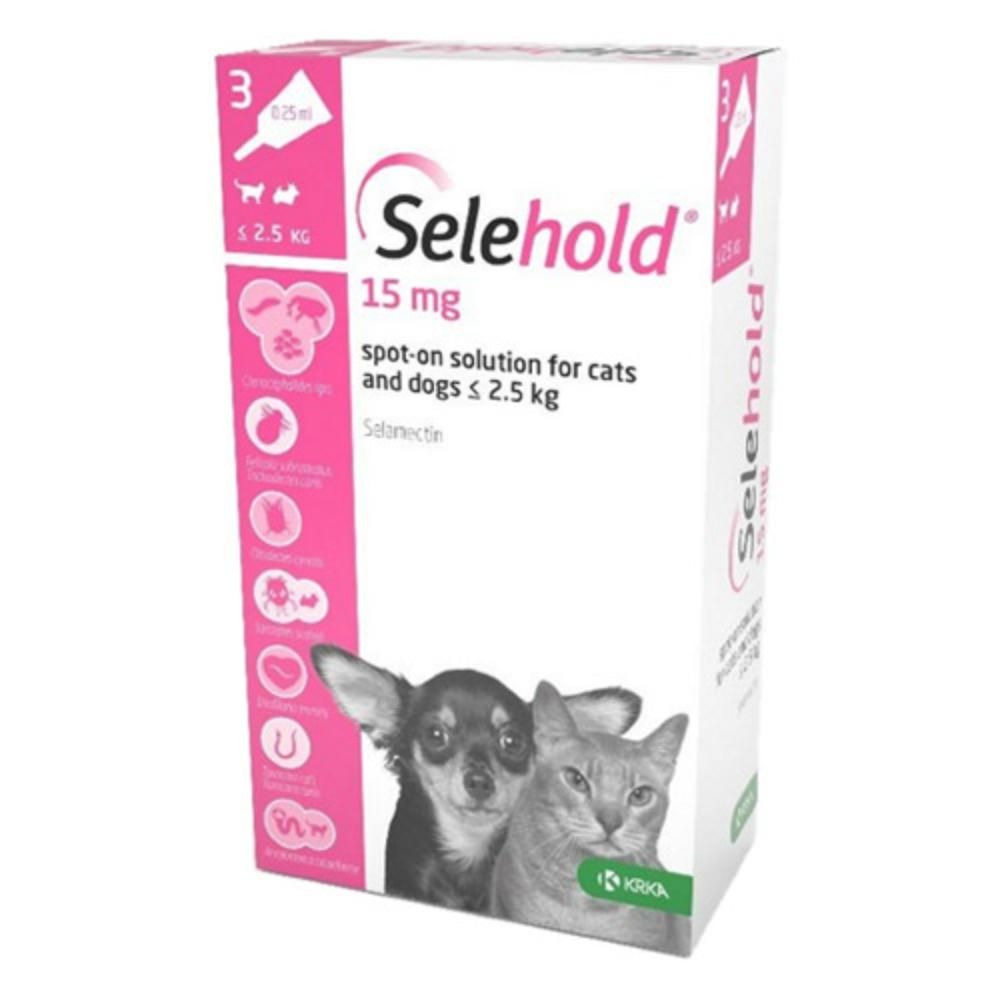 Selehold (Generic Revolution) For Puppy/Kittens Upto 5.5lbs (Pink) 3 Pack