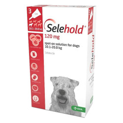 Selehold (Selamectin) For Medium Dogs 22-44lbs (Red) 120mg/1.0ml 3 Pack