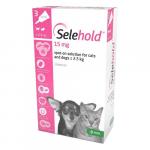 Selehold (Selamectin) For Puppy/Kitten Upto 5.5lbs (Pink) 15mg/0.25ml 3 Pack