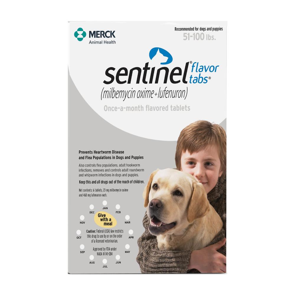 Sentinel For Dogs 51-100 Lbs (White) 12 Chews