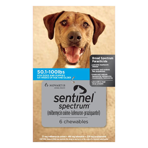 Sentinel Spectrum Blue For Dogs 50.1-100 Lbs 3 Chews