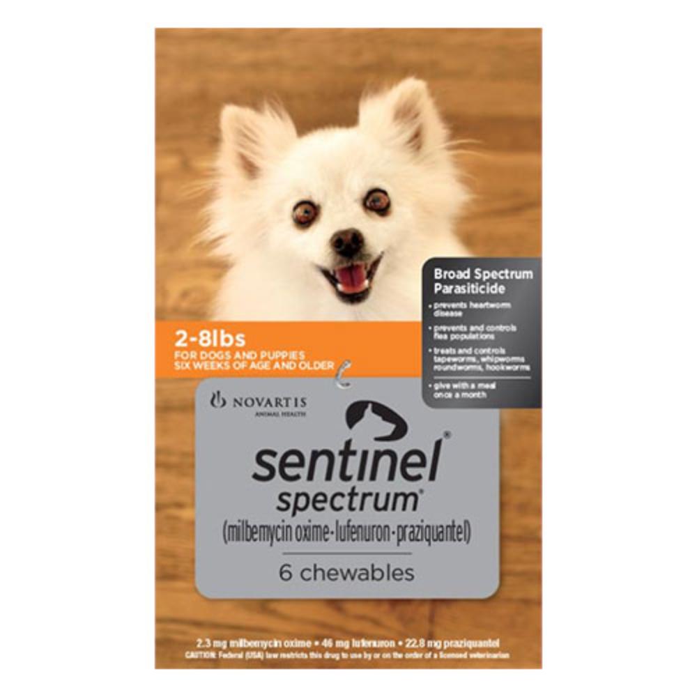 Sentinel Spectrum Orange For Dogs 2-8 Lbs 6 Chews